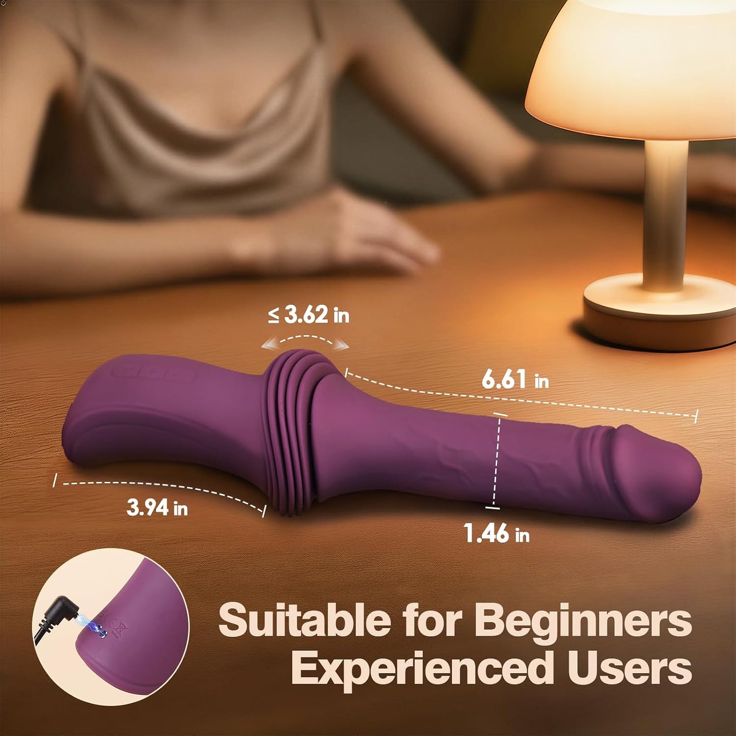 Vibrator Heated Long Thrust Dildo Machine with Suction Cup