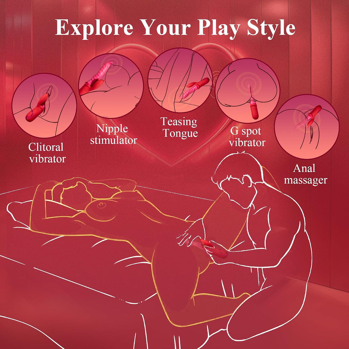 Vibrator Sex Toys Dildo with Tongue Licking Wriggling Pleasure