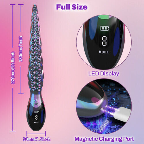 LED Octopus Tentacle G-Spot Vibrator with 9 Modes, 10.7 Silicone Dildo for Clitoral, Anal, and Vaginal Stimulation
