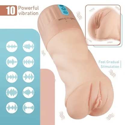 5 Sucking & 10 Vibrating Vagina Masturbation Cup