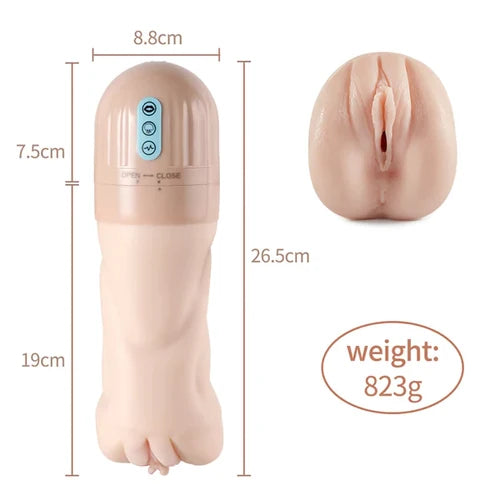 5 Sucking & 10 Vibrating Vagina Masturbation Cup