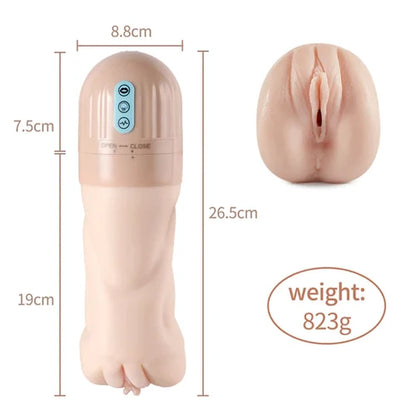 5 Sucking & 10 Vibrating Vagina Masturbation Cup