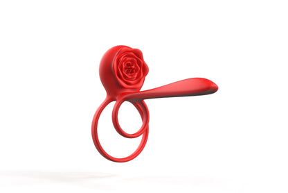 10-Mode Rose Vibrating Cock Ring for Multiple Stimulation
