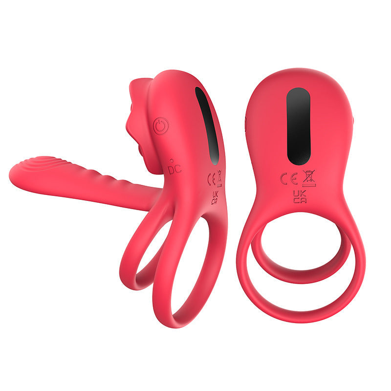 10-Mode Rose Vibrating Cock Ring for Multiple Stimulation
