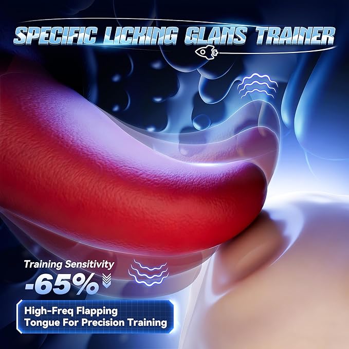 Penis Trainer with 10 Licking Vibrating Modes & 3 Motors Stroker & Smart AI Sync App for 360° Pocket Pussy Wrap, Adult Sex Toy for Men S&M Floggers