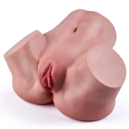 Ultra-Realistic Dual-Layer Silicone Butt Masturbator with 2 Tight Tunnels (Vaginal & Anal) Lifelike Por-Luna