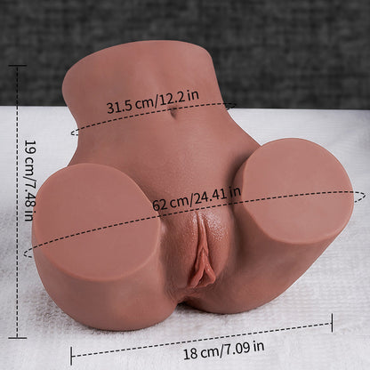 7.48'' Doggy And Missionary Style 2 Holes Realistic Pussy Ass Masturbator