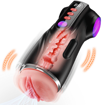 9 Sucking & 9 Vibrating Male Masturbator 3 Interchangeable Sleeves Suction & Vibration Multi-Sensation Experience Automatic