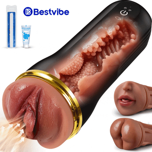 【$10 Off — Only 3 Days!】Bestvibe Pro - 3 Replaceable Sleeves 3 Unique Pleasure Male Masturbator 5 Suction & 10 Vibration