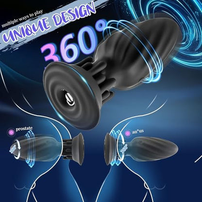 Rotating Anal Plug – 10 Vibration & Rotation Modes Prostate Massager with Tentacle Design & Remote Control