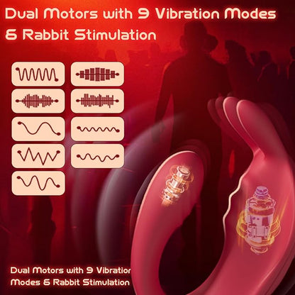 APP remote control 3-in-1 couples' sex toy - simultaneously stimulates the clitoris, G-spot, and penis, dual motors, 10 powerful vibration modes