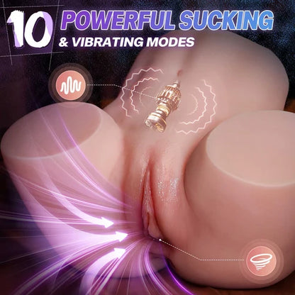 Eva-Sex Doll for Men, Realistic Pussy Ass Automatic Masturbator Masturbator Doll with 3D Vaginal Channel