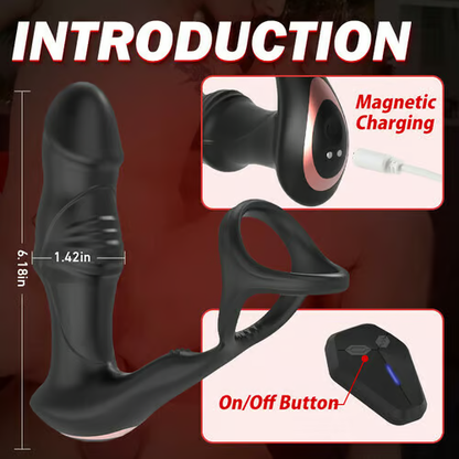 Blossom - 9 Wriggling Swaying Male Prostate Toy with Big Glans