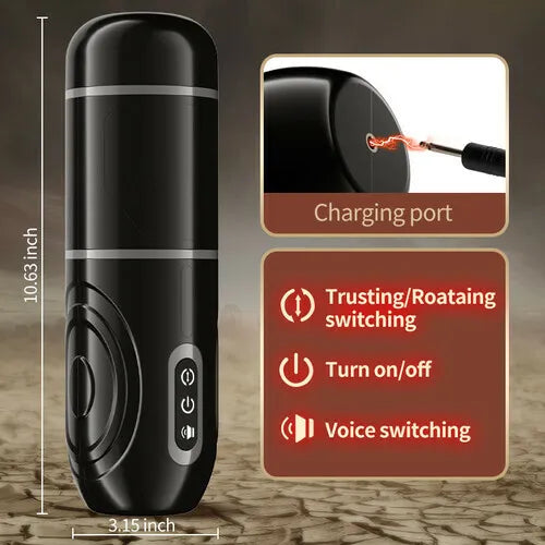 Superbuyg™ 7 Thrusting 7 Rotating Male Masturbator With Lifelike 3D Channel,Star-starring identical mold production [free of tax]【❤️Discreet Shipping】