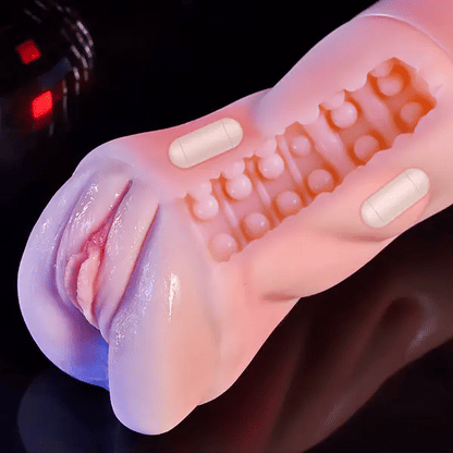 Beate - 5 Sucking Oral Swallowing 10 Vibrating Massage Training Masturbation Cup,Star-starring identical mold production [free of tax]【❤️Discreet Shipping】