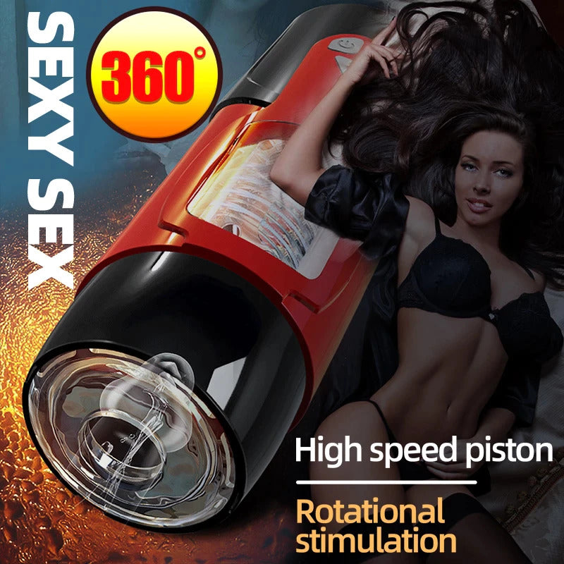 DARK KNIGHT Thrusting Rotating Moan Sucker Masturbator Cup