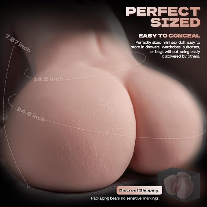 Male Masturbator Sex Doll for Men pocket pussies Realistic Adult Sex Toys for Men, 5.8LB Entry-Level Ass Lifelike Soft Butt with Vagina and Anal Channel for Several Sex Positions (Flesh)
