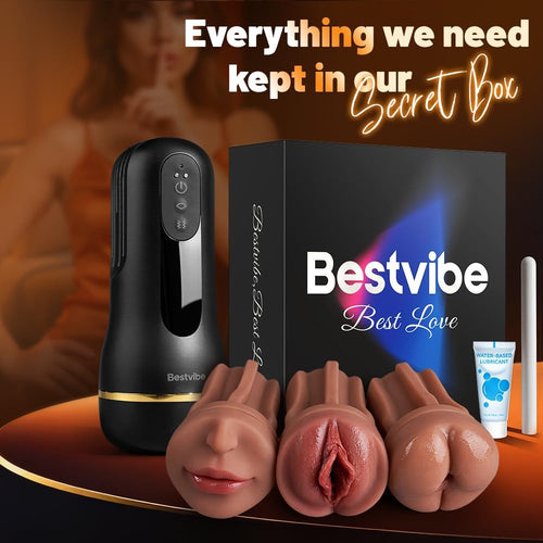 Bestvibe Automatic Male Masturbators Sex Toys with 3 Replaceable Sleeves