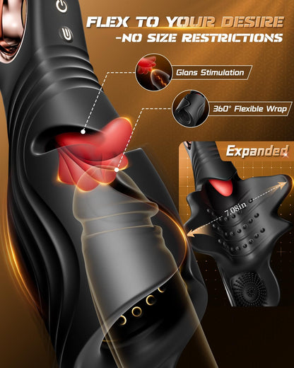 4-in-1 Male Glans Licking Exerciser with 10 Vibration and Licking Modes