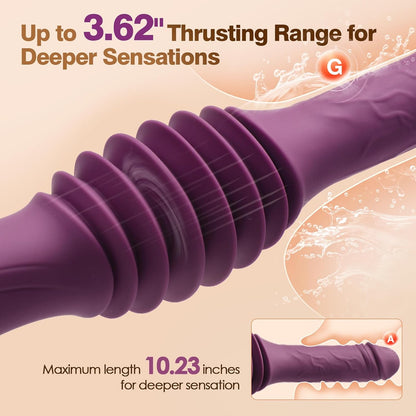 Vibrator Heated Long Thrust Dildo Machine with Suction Cup