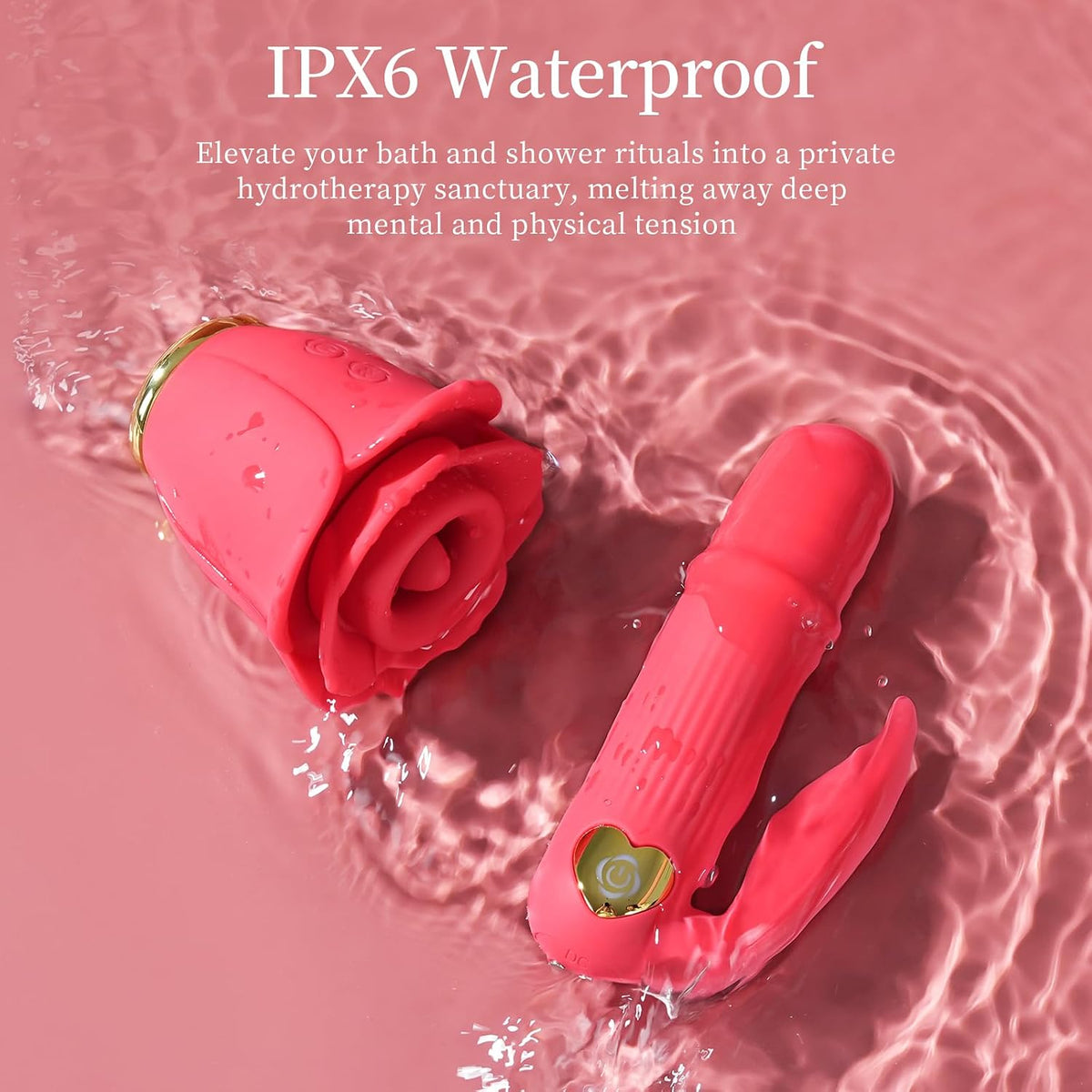 Rose Sex Toy Thrusting Dildo Vibrator for Women, Tongue Licking G-Spot