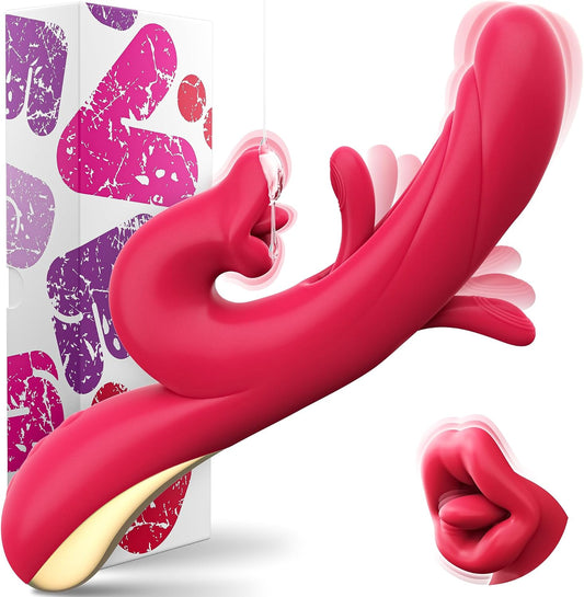A 3-in-1 realistic dildo featuring 10 modes of licking, thrusting, and vibration; this lifelike toy offers stimulation for the clitoris, G-spot, nipples, and anus.