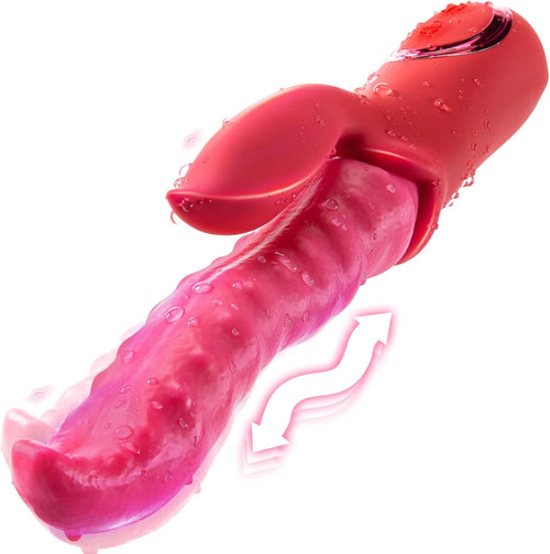 Vibrator Sex Toys Dildo with Tongue Licking Wriggling Pleasure