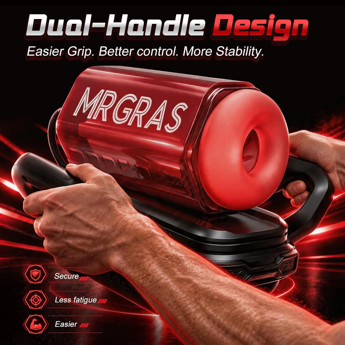 Mrgras Male Masturbator Penis Pump - Dual Handles AI Sync Pocket Pussy Stroker with 9 Thrusting Vibrator & 6 Blowjob Sucking Mode, APP Control Soft Sleeve Adult Sex Toys for Men