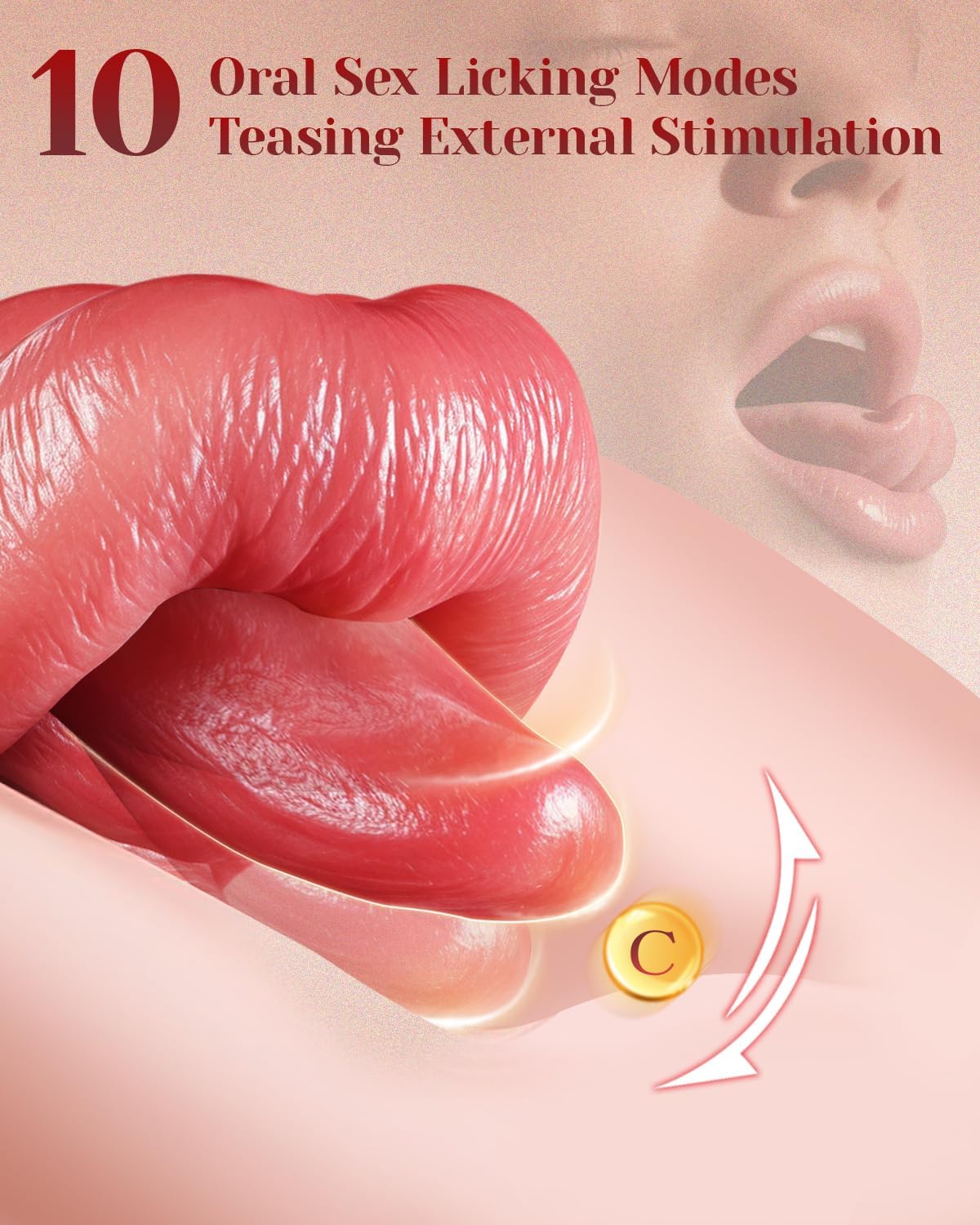 Realistic Thrusting Dildo Vibrator with Tongue Motion, Heat, Soft Silicone