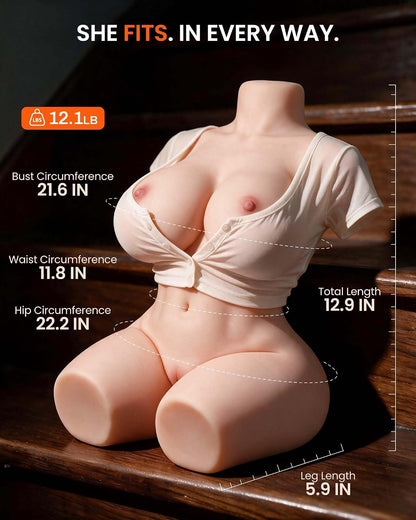 Torso-style sex doll—featuring full breasts and rounded buttocks; a realistic masturbation device designed for men