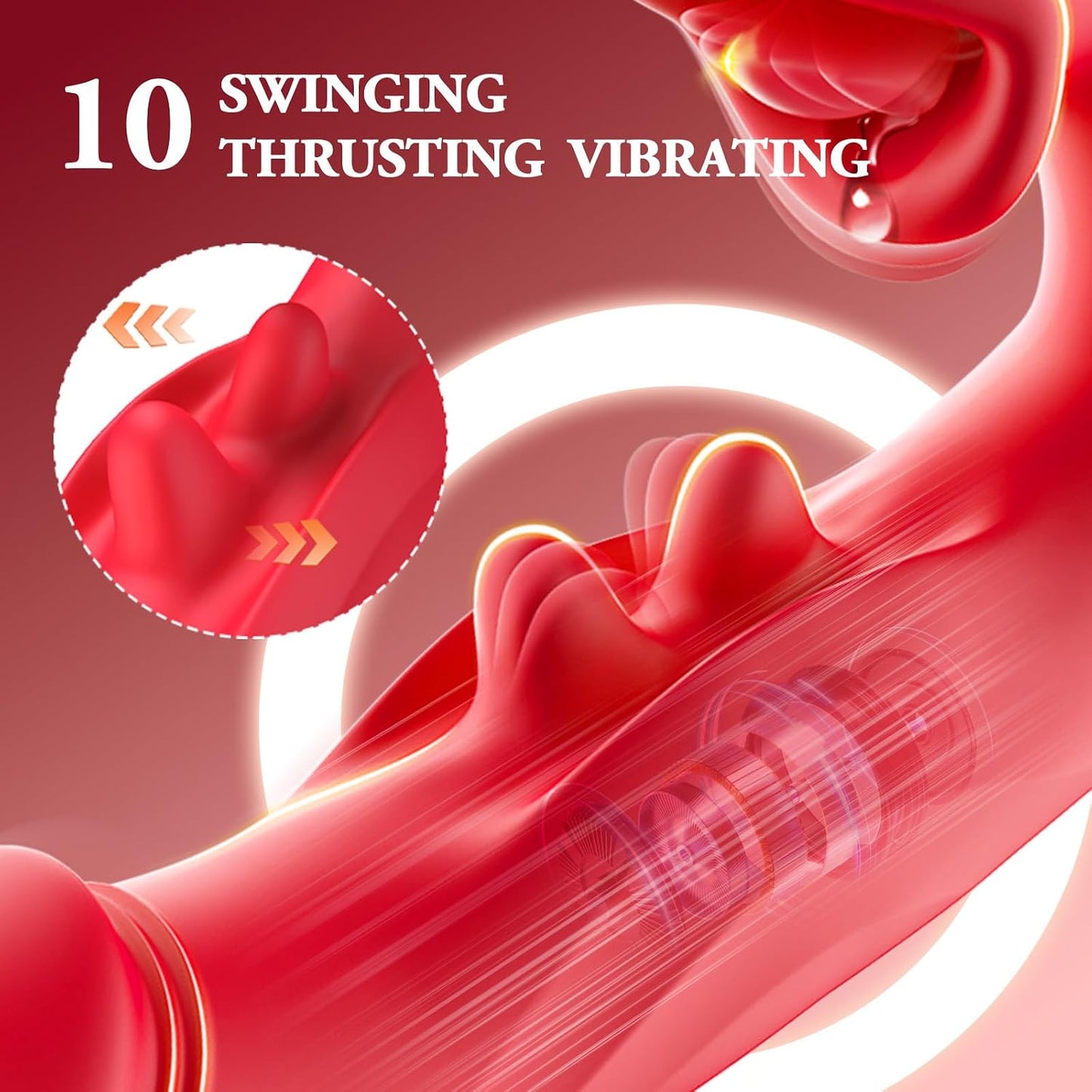 Vibrator Sex Toys for Women, 3 in 1 Dildo Adult Toy with 10 Licking & Swinging and Vibrating Modes, Realistic Dildos Clit G Spot Vibrator Nipple Anal Toys for Couples Games