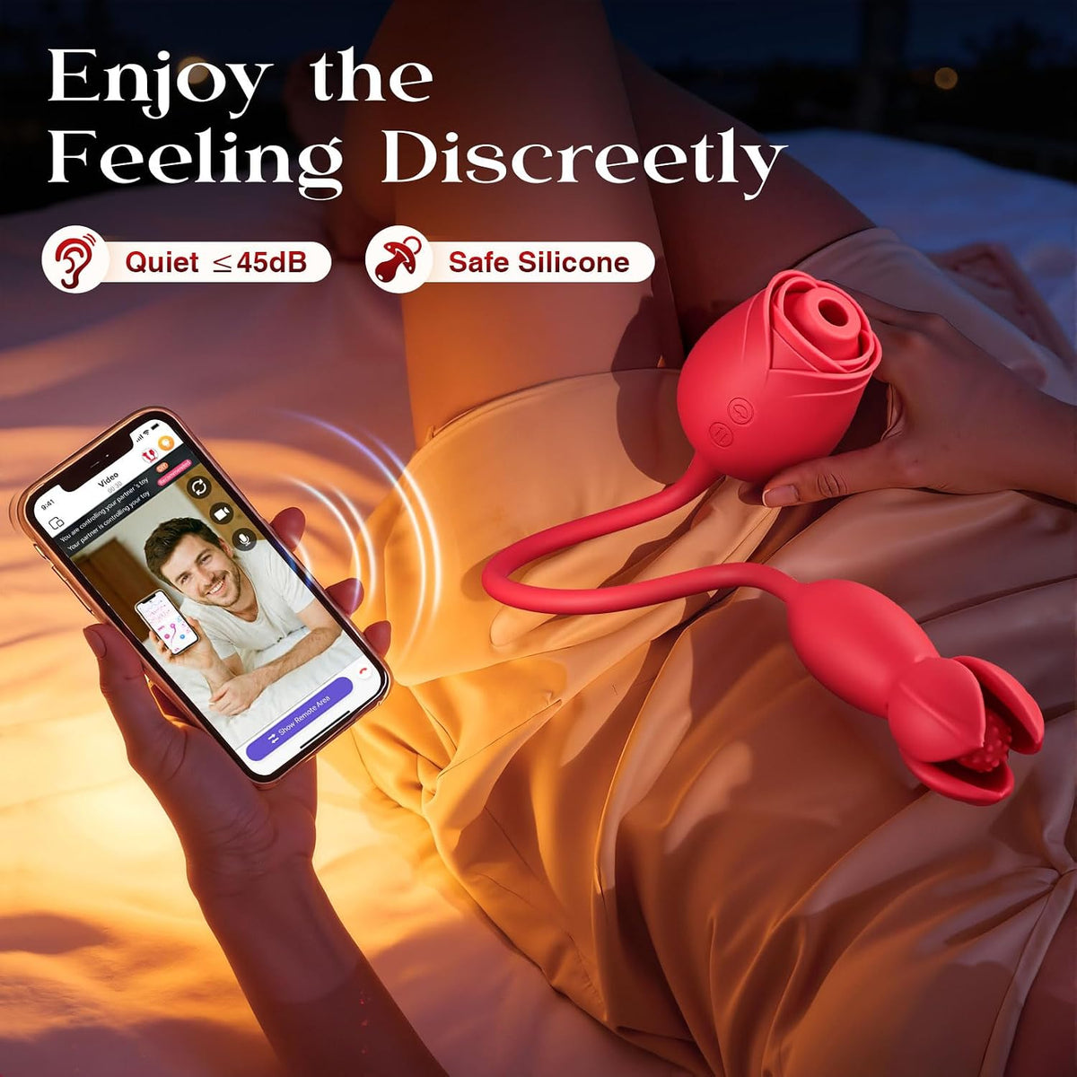 Rose Toy Couple Vibrator Sex Toys for Women, Detachable Sucking Vibrator & Blooming Thrusting Dildo, 10 Modes, App AI Control Adult Toy for Female, G-Spot Clit Nipple Toy for Sex Games