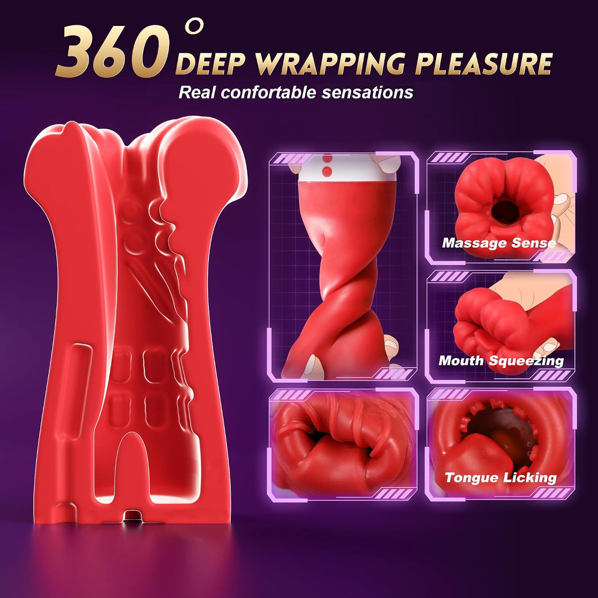 Male Sex Toys for Men Sucking Licking Vibrator Pocket Pussy Sex Toy