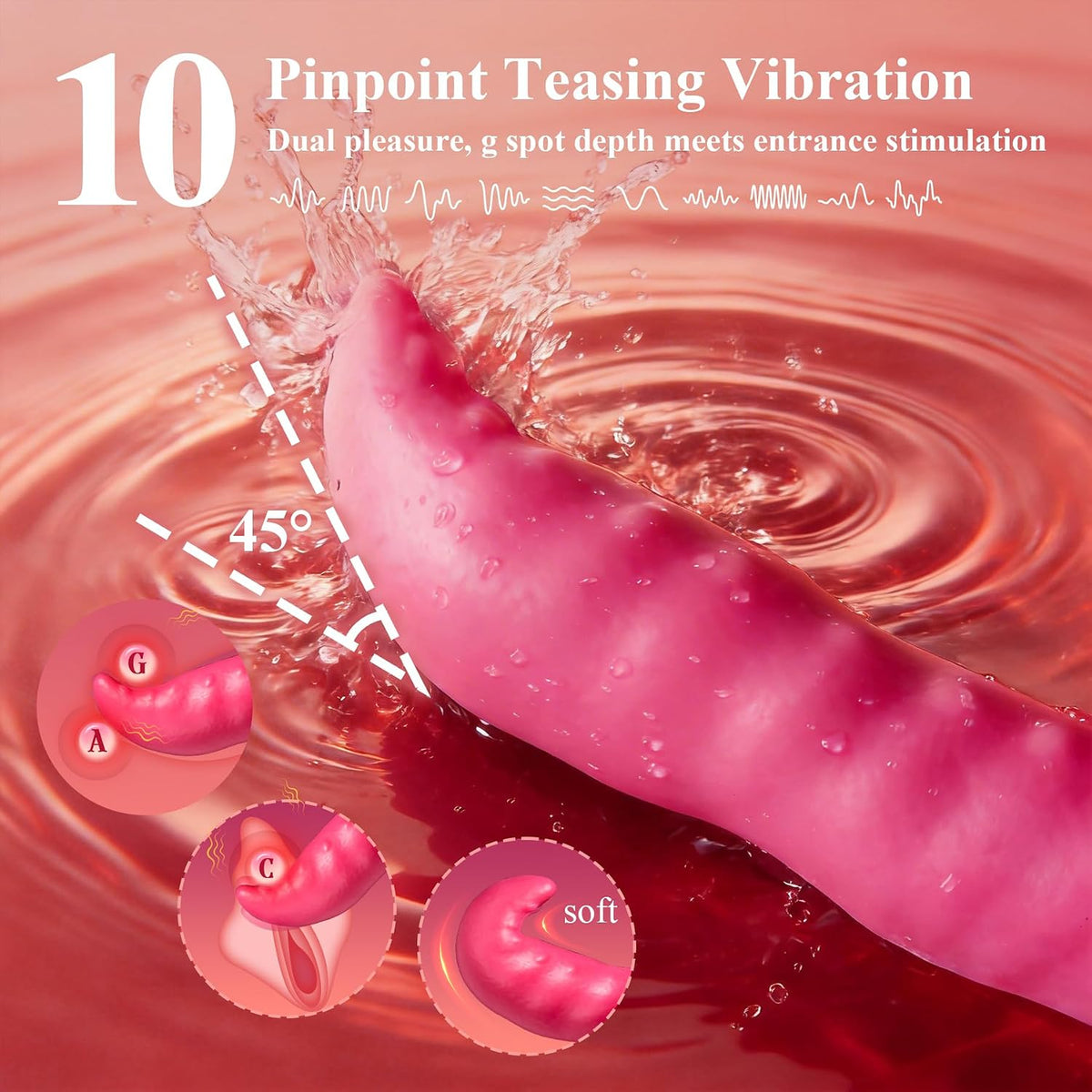 Vibrator Sex Toys Dildo with Tongue Licking Wriggling Pleasure