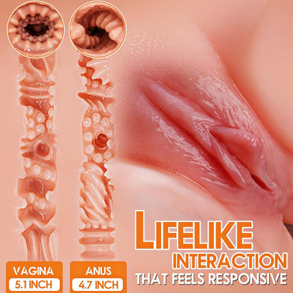 Sex doll torso, breasts, and buttocks feature bouncing and swaying effects; realistic, voluptuous, firm, and full built-in vagina and anus; sex doll with a built-in skeleton