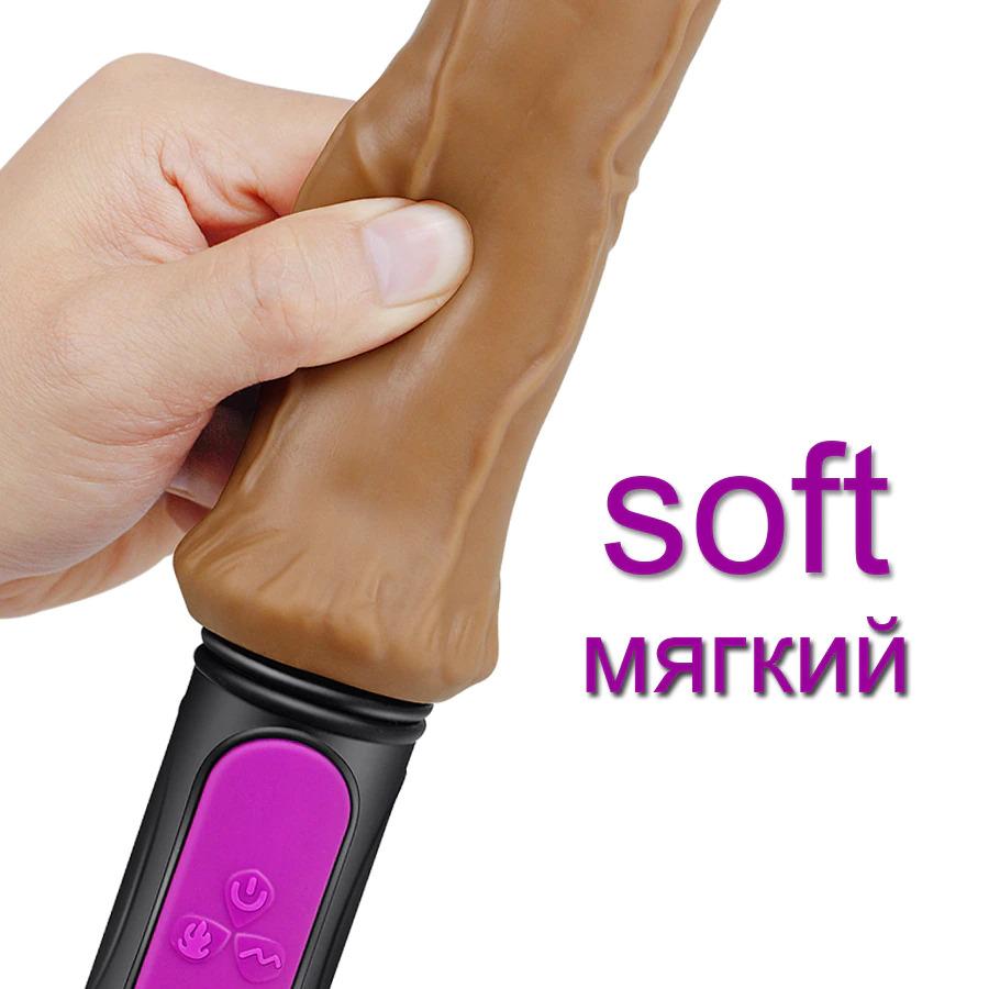 Heating Realistic Dildo-10 speed bend Soft huge dildo