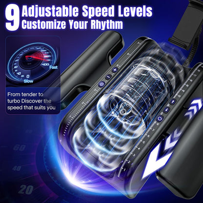 Male Masturbator, 7.8 Inch Adjustable Stroke Length Sex Toys for Men