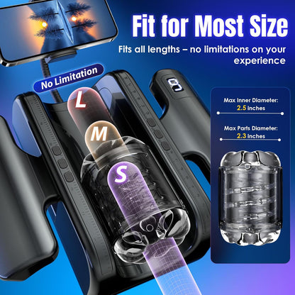 Male Masturbator, 7.8 Inch Adjustable Stroke Length Sex Toys for Men