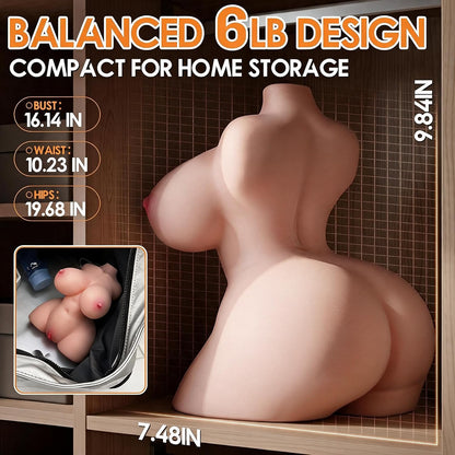 Sex doll torso, breasts, and buttocks feature bouncing and swaying effects; realistic, voluptuous, firm, and full built-in vagina and anus; sex doll with a built-in skeleton