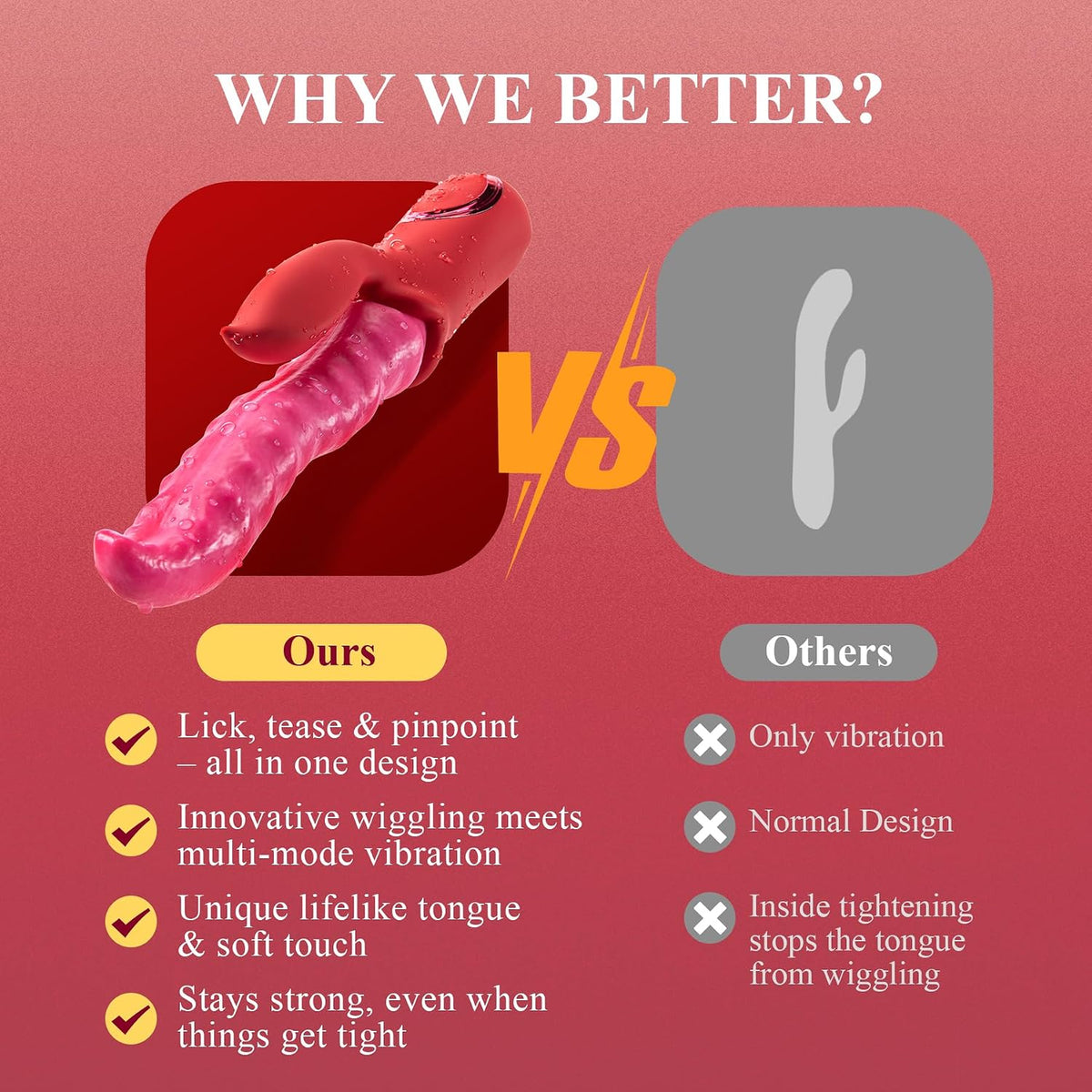 Vibrator Sex Toys Dildo with Tongue Licking Wriggling Pleasure
