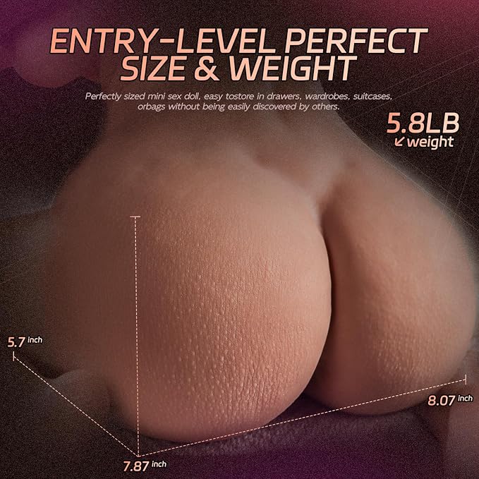 Male Masturbator Sex Doll for Men pocket pussies Realistic Adult Sex Toys for Men, 5.8LB Entry-Level Ass Lifelike Soft Butt with Vagina and Anal Channel for Several Sex Positions (Flesh)