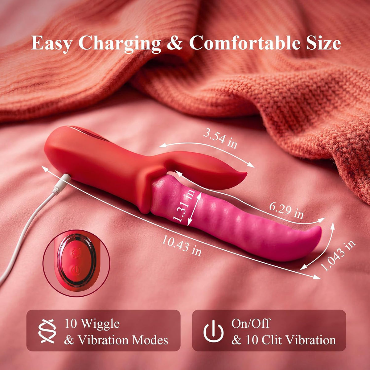 Vibrator Sex Toys Dildo with Tongue Licking Wriggling Pleasure