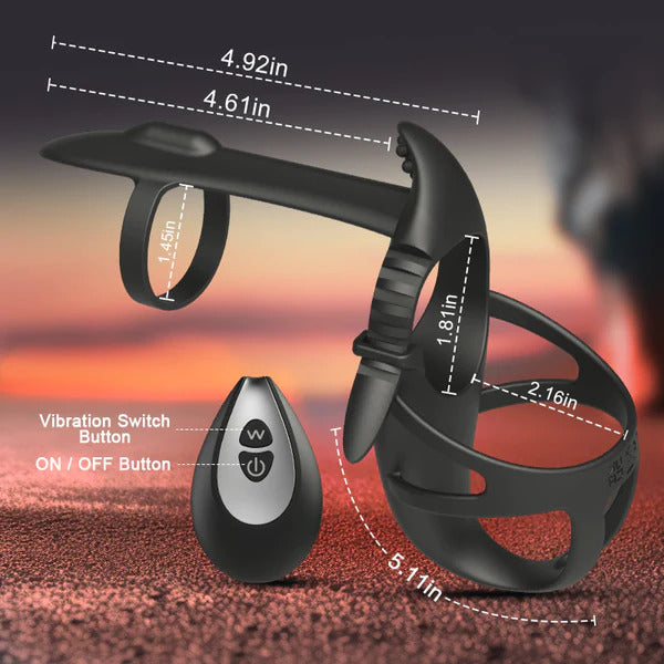 Sexoralab 12 Vibrating Wearable Erection Cock Ring with C & G-Spot Stimulation for Couple Fun
