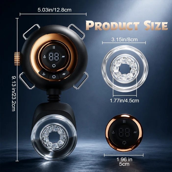 Joysexbox - Wearable Male Masturbator 3-in-1 9 Thrusting Rotating Vibrating Sex Toy for Men Stroker